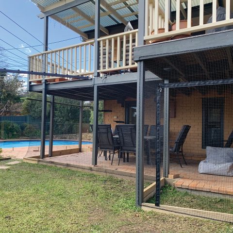 Deck Cat Netting Enclosure - Purrfect Pens custom cat enclosures Canberra