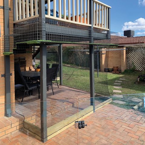 Deck Cat Netting Enclosure - Purrfect Pens custom cat enclosures Canberra